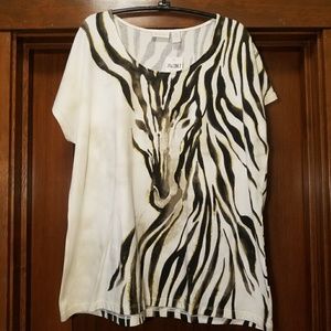 Crazy sale!!!!NWT Chico’s SZ-3 ZEBRA top
